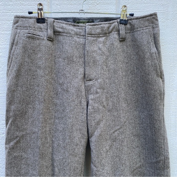 Eddie Bauer size 10 tall wool blend houndstooth trouser with cuffed hem - Picture 7 of 9